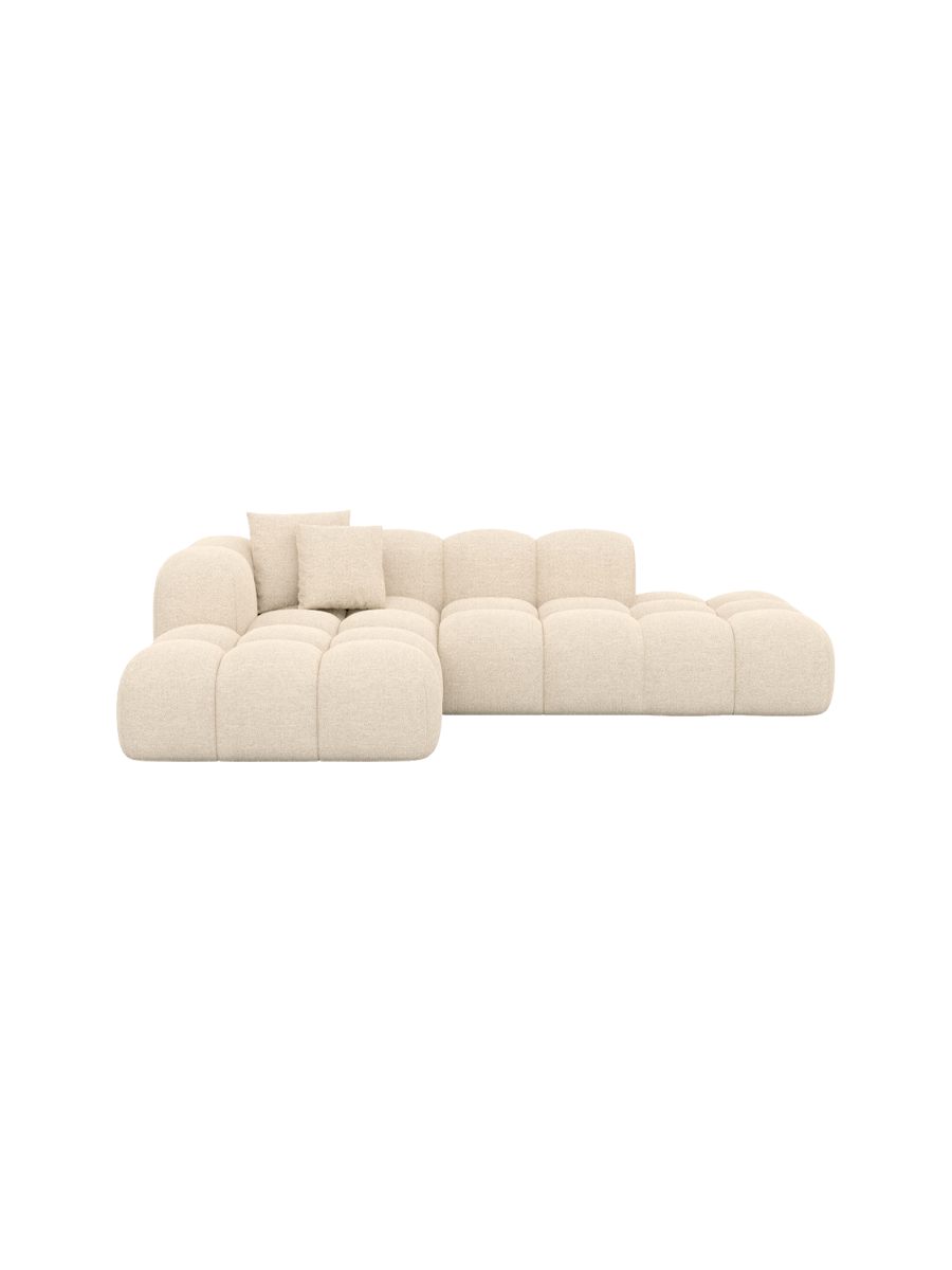 
4-Sitzer Design Ecksofa „Alba Lounge“ mit Strukturstoff-Bezug - Strukturstoff Beige / Eckteil links