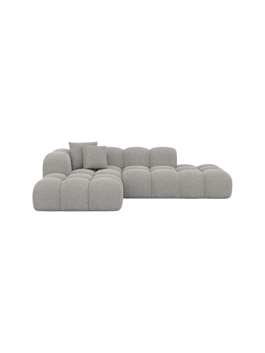 
4-Sitzer Design Ecksofa „Alba Lounge“ mit Strukturstoff-Bezug - Strukturstoff Beige / Eckteil links