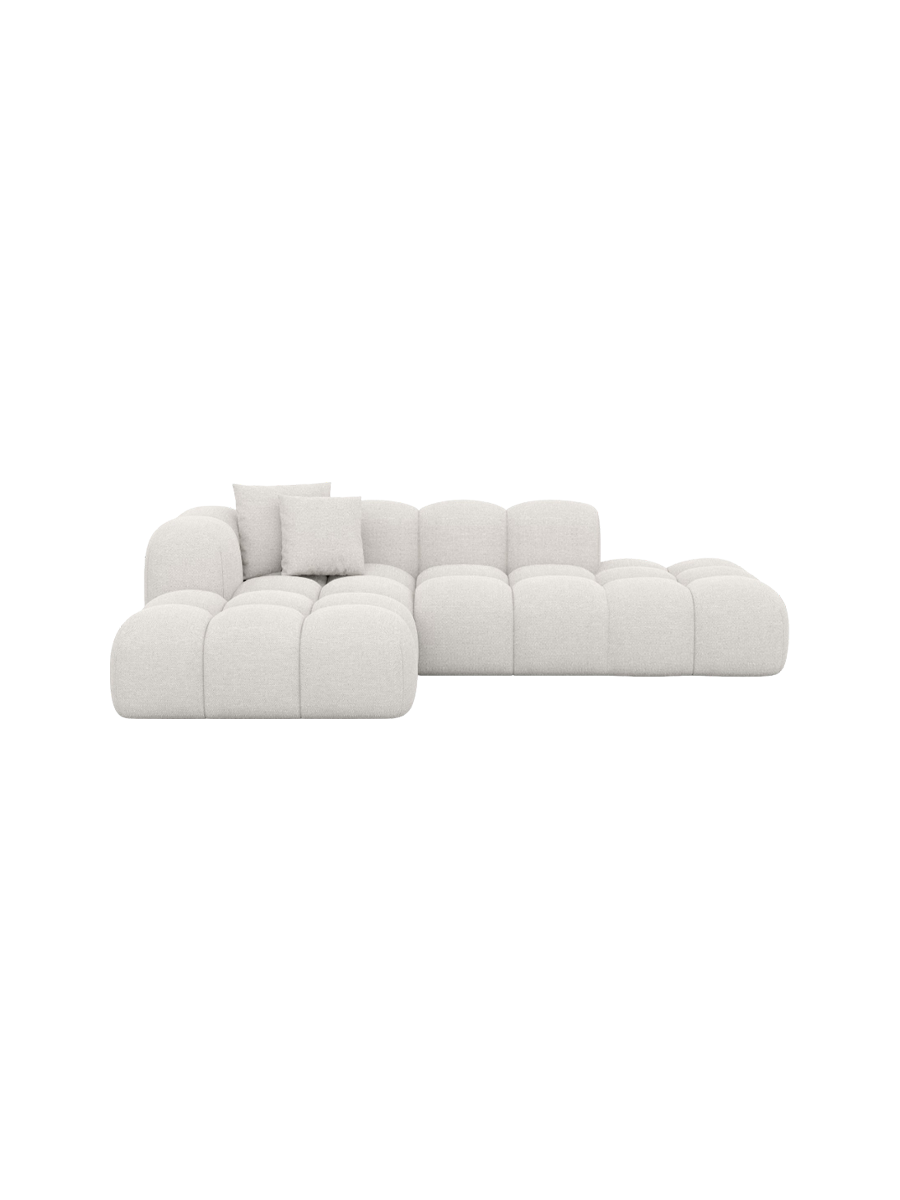 
4-Sitzer Design Ecksofa „Alba Lounge“ mit Strukturstoff-Bezug - Strukturstoff Beige / Eckteil links