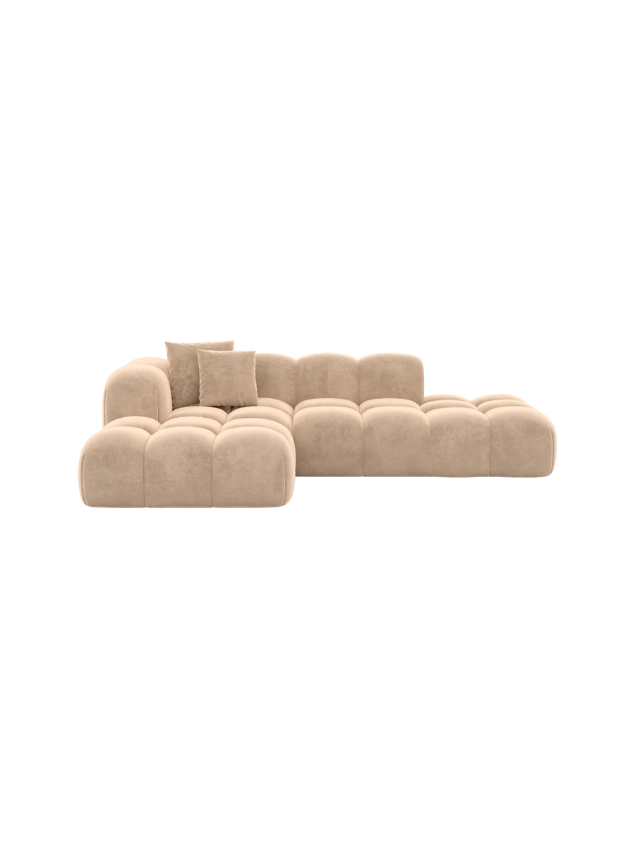 
4-Sitzer Design Ecksofa „Alba Lounge“ mit Samtbezug - Samtbezug Königsblau / Eckteil links