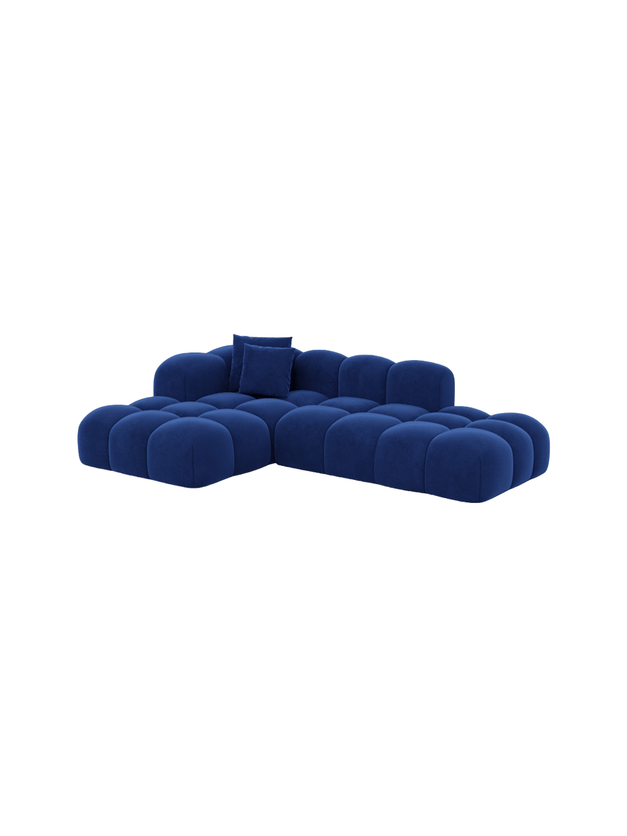 
4-Sitzer Design Ecksofa „Alba Lounge“ mit Samtbezug - Samtbezug Königsblau / Eckteil links