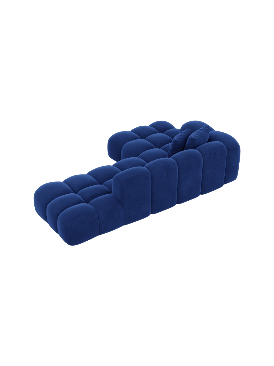 
4-Sitzer Design Ecksofa „Alba Lounge“ mit Samtbezug - Samtbezug Königsblau / Eckteil links