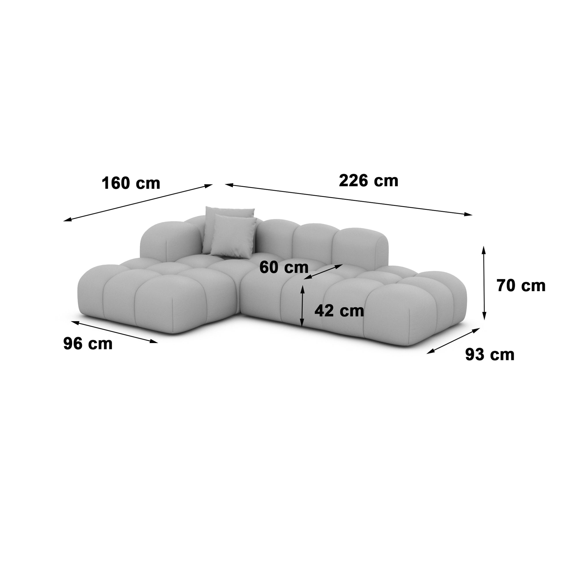 
4-Sitzer Design Ecksofa „Alba Lounge“ mit Samtbezug - Samtbezug Königsblau / Eckteil links