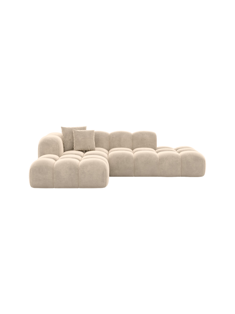 
4-Sitzer Design Ecksofa „Alba Lounge“ mit Samtbezug - Samtbezug Königsblau / Eckteil links