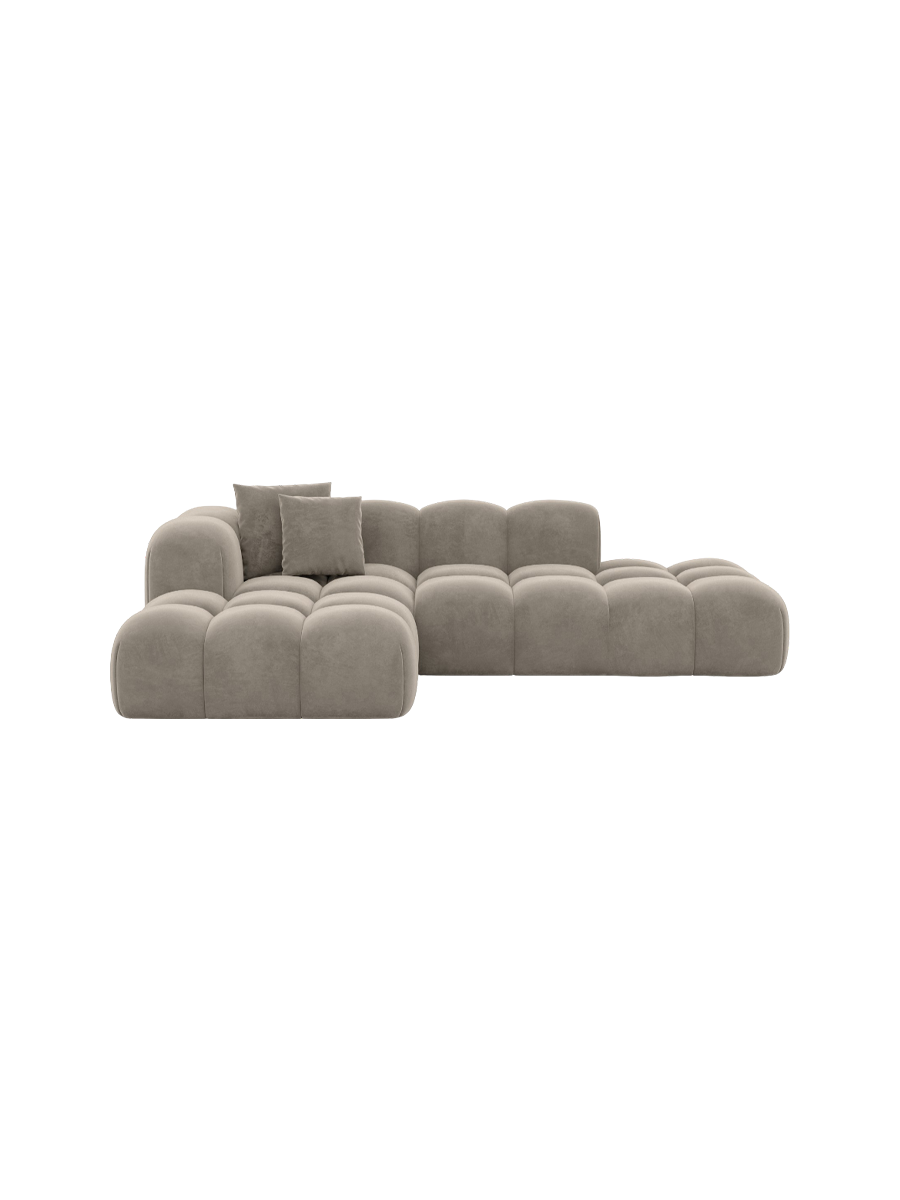 
4-Sitzer Design Ecksofa „Alba Lounge“ mit Samtbezug - Samtbezug Königsblau / Eckteil links
