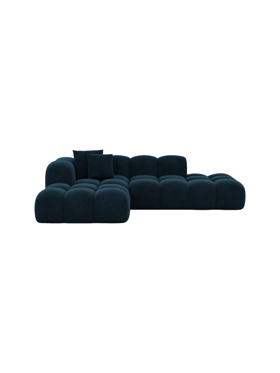 
4-Sitzer Design Ecksofa „Alba Lounge“ mit Samtbezug - Samtbezug Königsblau / Eckteil links