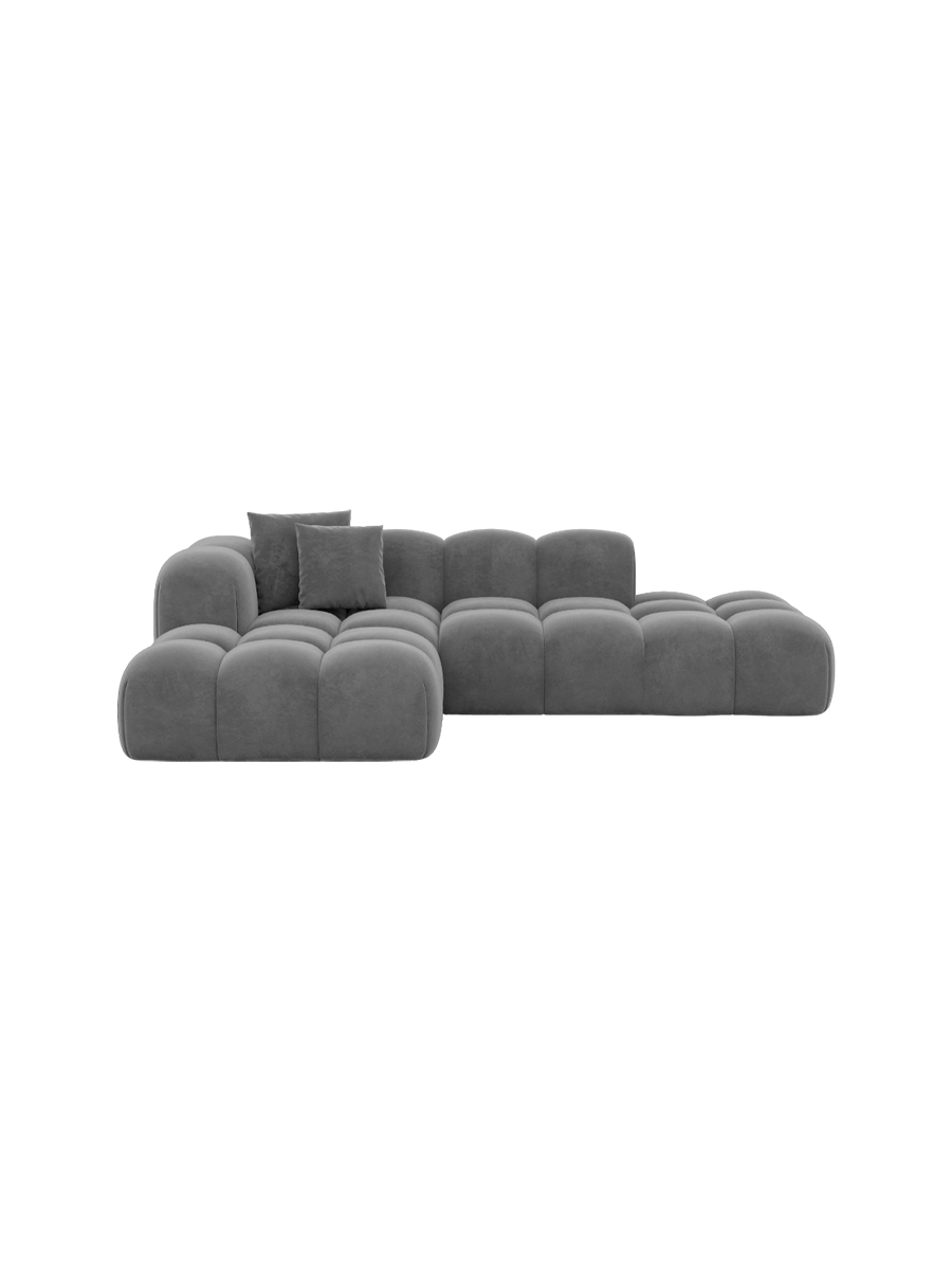 
4-Sitzer Design Ecksofa „Alba Lounge“ mit Samtbezug - Samtbezug Königsblau / Eckteil links