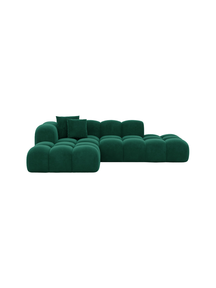 
4-Sitzer Design Ecksofa „Alba Lounge“ mit Samtbezug - Samtbezug Königsblau / Eckteil links