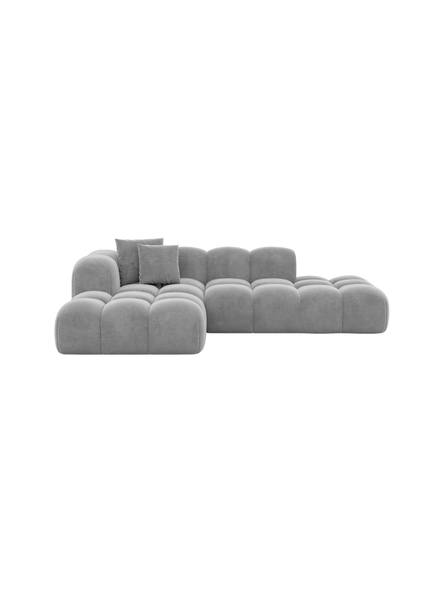 
4-Sitzer Design Ecksofa „Alba Lounge“ mit Samtbezug - Samtbezug Königsblau / Eckteil links