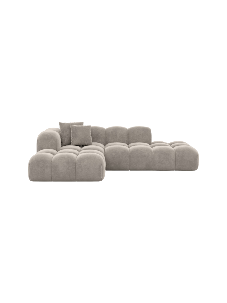 
4-Sitzer Design Ecksofa „Alba Lounge“ mit Samtbezug - Samtbezug Königsblau / Eckteil links