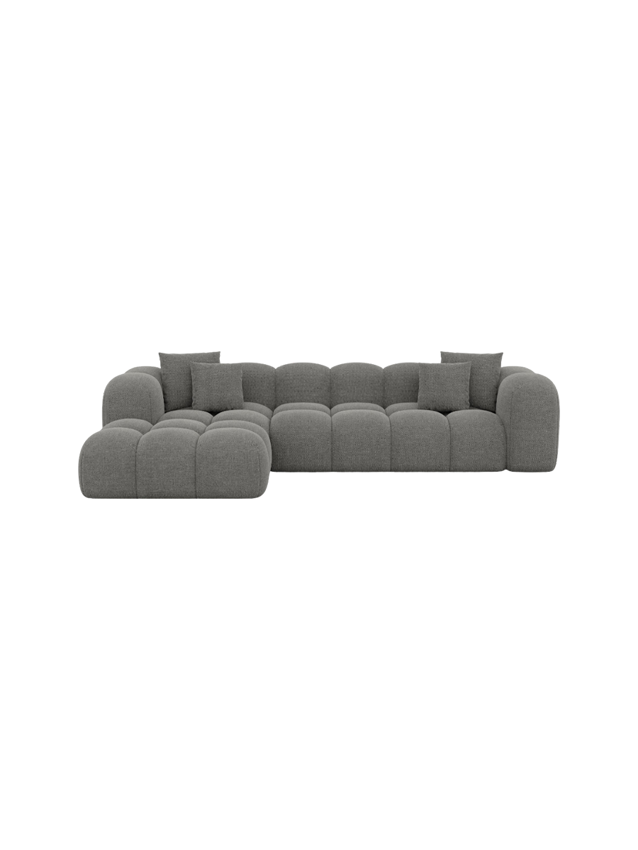
4-Sitzer Design Ecksofa „Alba“ mit Strukturstoff-Bezug - Strukturstoff Beige / Eckteil links
