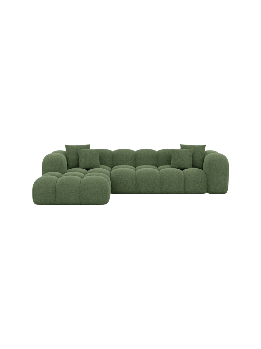 
4-Sitzer Design Ecksofa „Alba“ mit Strukturstoff-Bezug - Strukturstoff Beige / Eckteil links