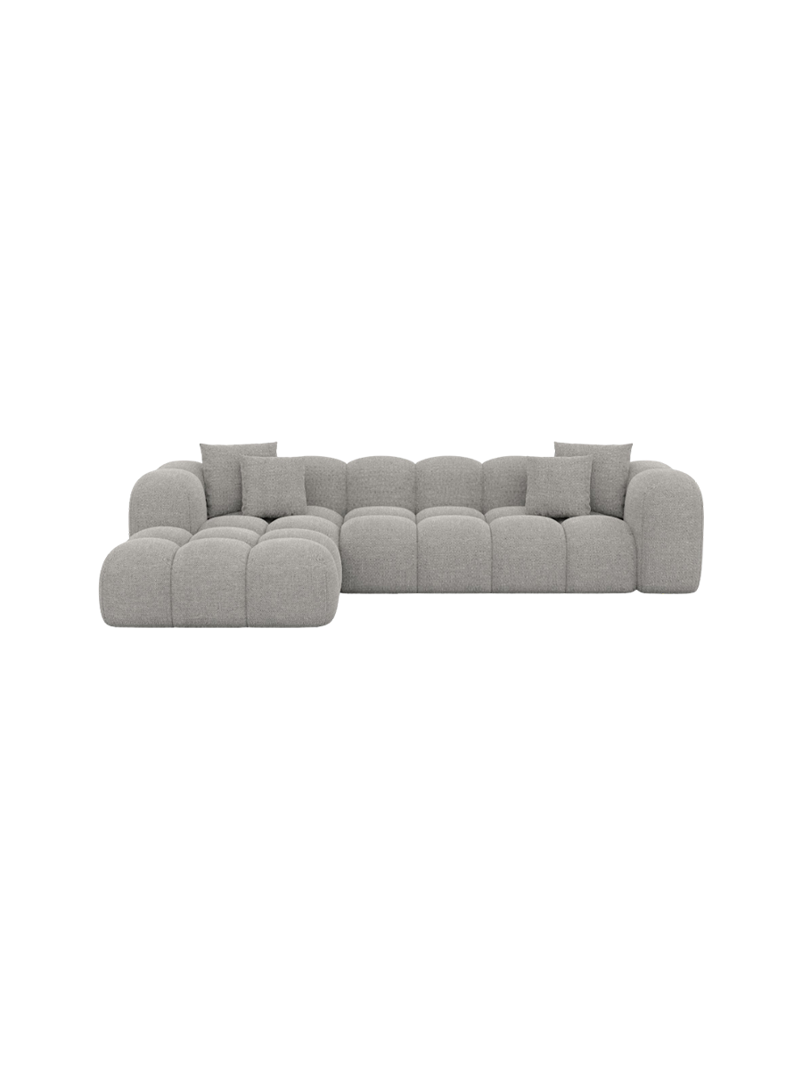 
4-Sitzer Design Ecksofa „Alba“ mit Strukturstoff-Bezug - Strukturstoff Beige / Eckteil links