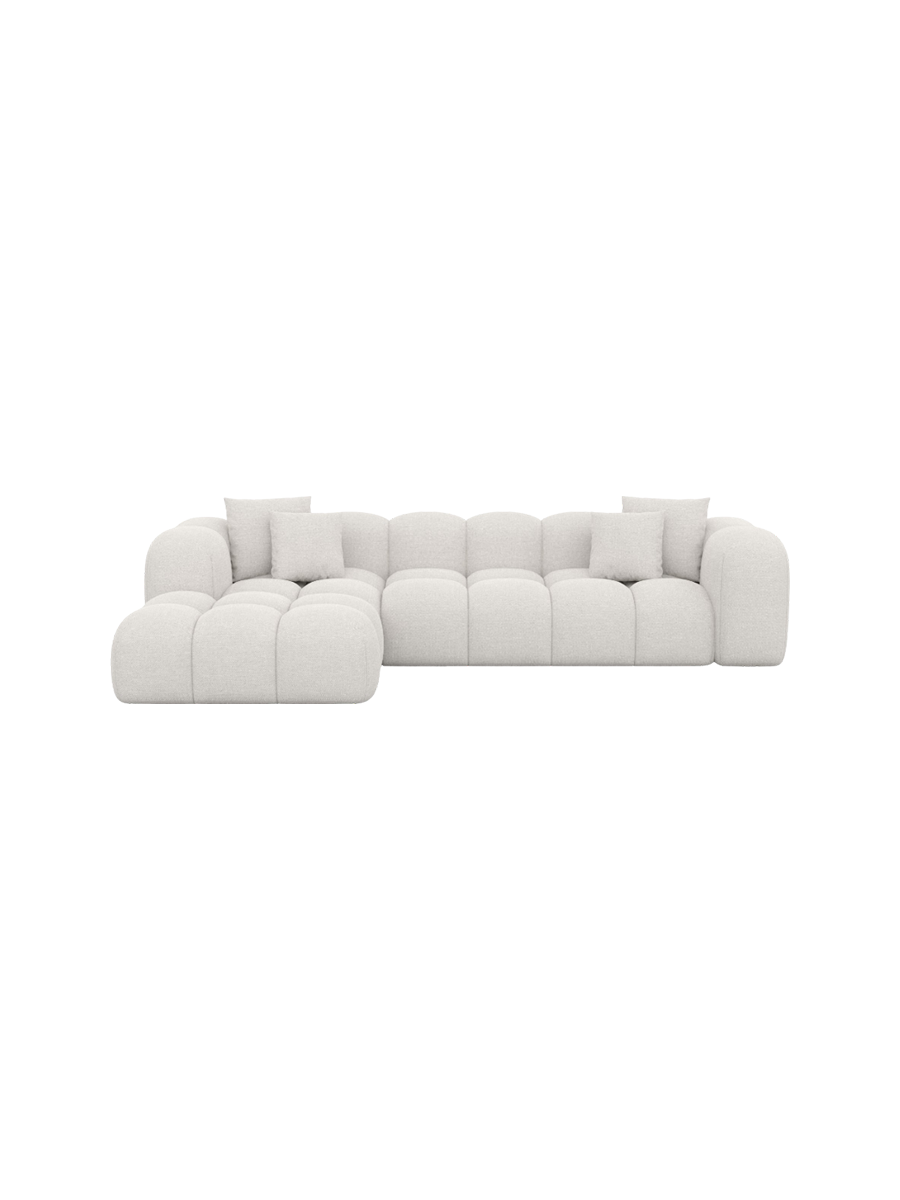 
4-Sitzer Design Ecksofa „Alba“ mit Strukturstoff-Bezug - Strukturstoff Beige / Eckteil links