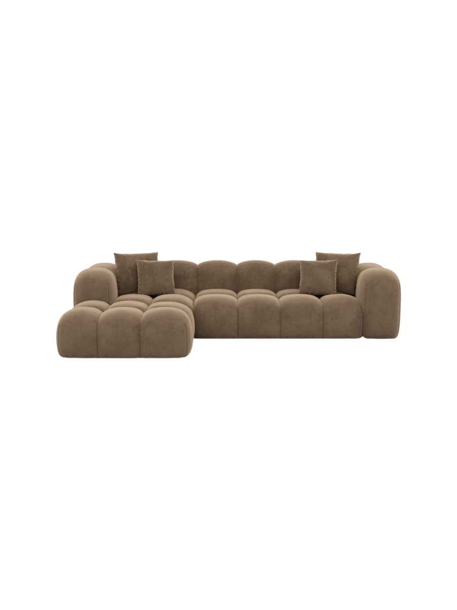 
4-Sitzer Design Ecksofa „Alba“ mit Samtbezug - Samtbezug Königsblau / Eckteil links