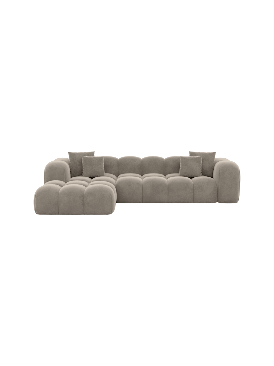 
4-Sitzer Design Ecksofa „Alba“ mit Samtbezug - Samtbezug Königsblau / Eckteil links