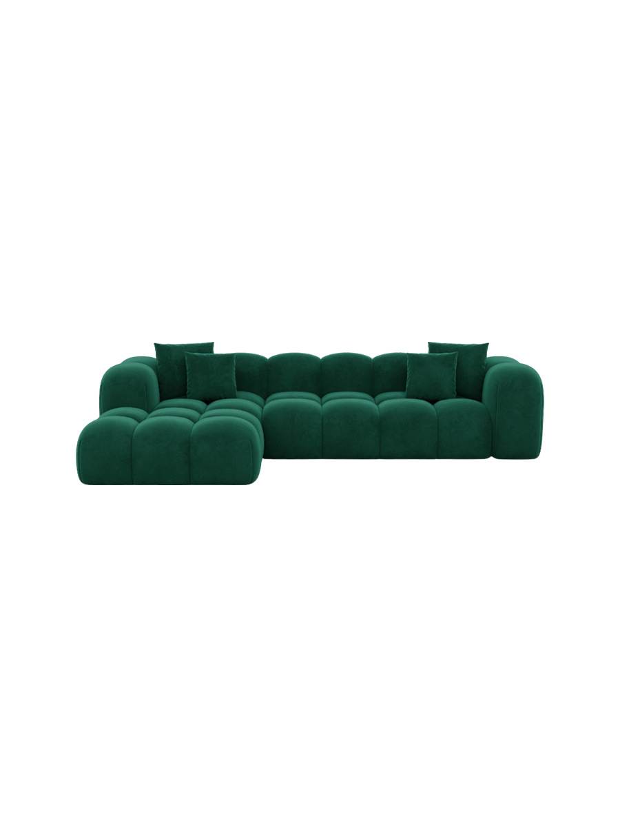 
4-Sitzer Design Ecksofa „Alba“ mit Samtbezug - Samtbezug Königsblau / Eckteil links