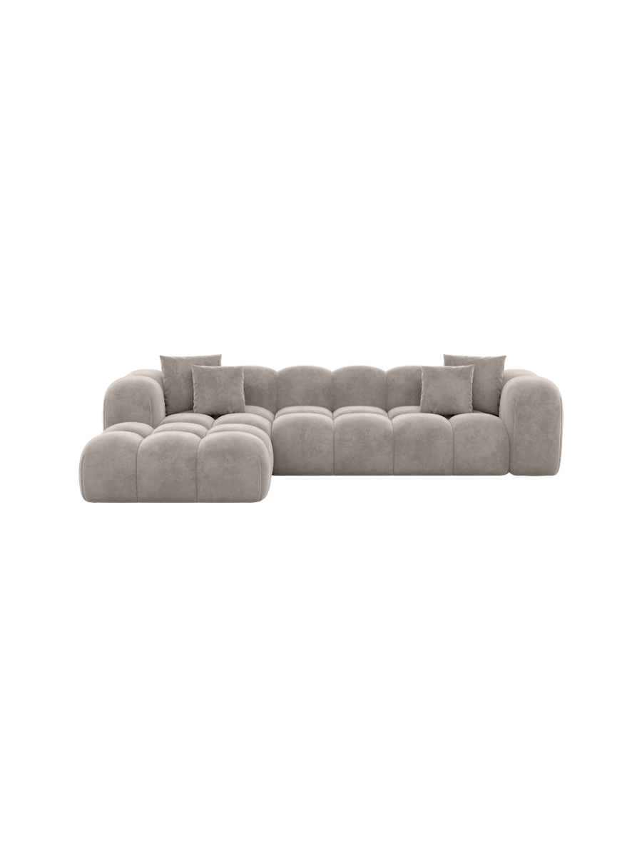 
4-Sitzer Design Ecksofa „Alba“ mit Samtbezug - Samtbezug Königsblau / Eckteil links