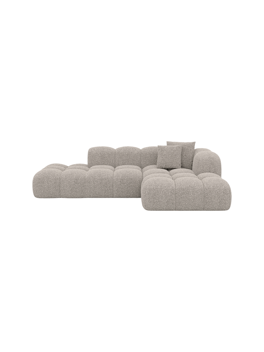 
4-Sitzer Design Ecksofa „Alba Lounge“ mit Bouclé-Bezug - Bouclé Graphit / Eckteil links