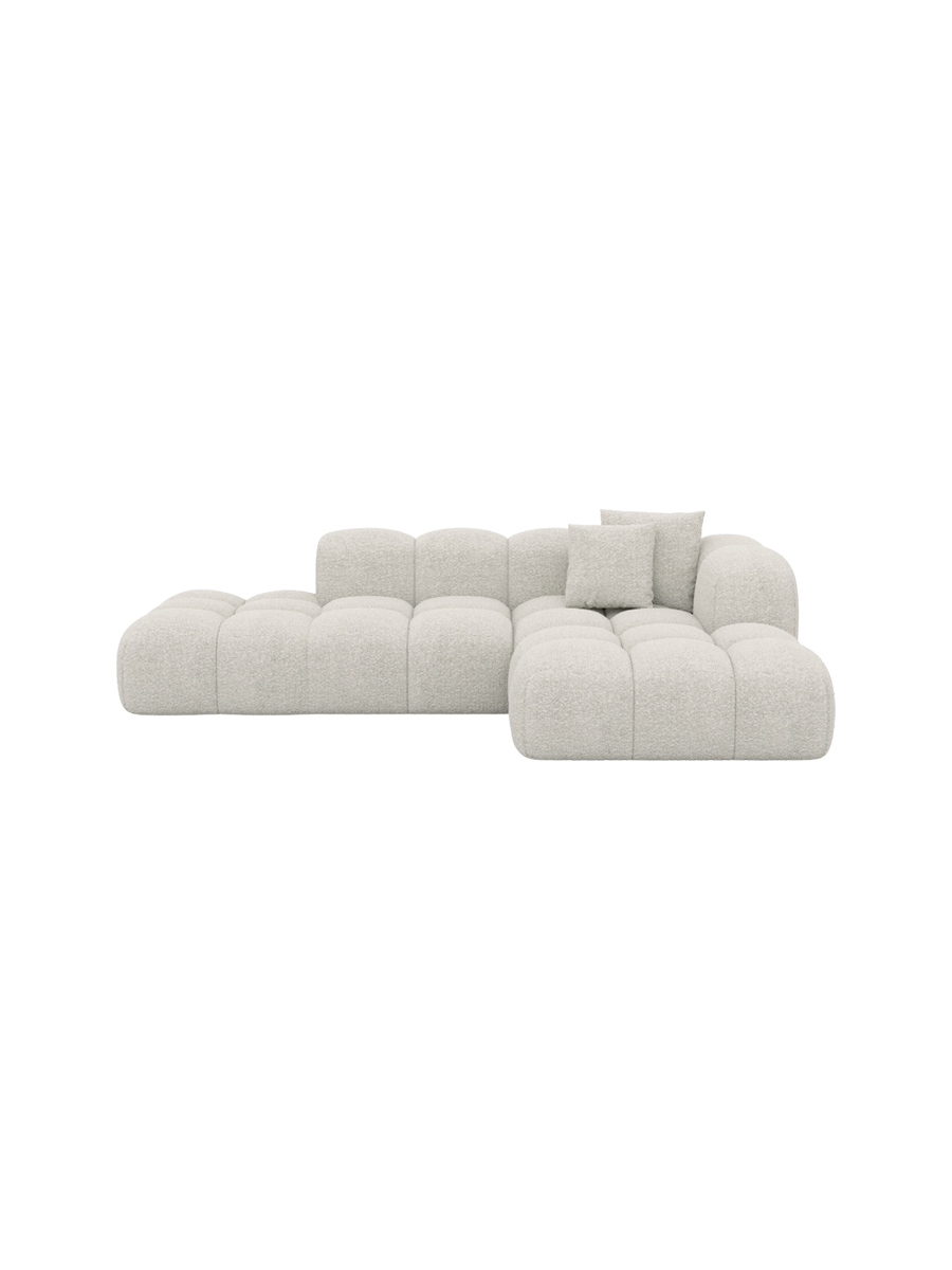 
4-Sitzer Design Ecksofa „Alba Lounge“ mit Bouclé-Bezug - Bouclé Graphit / Eckteil links