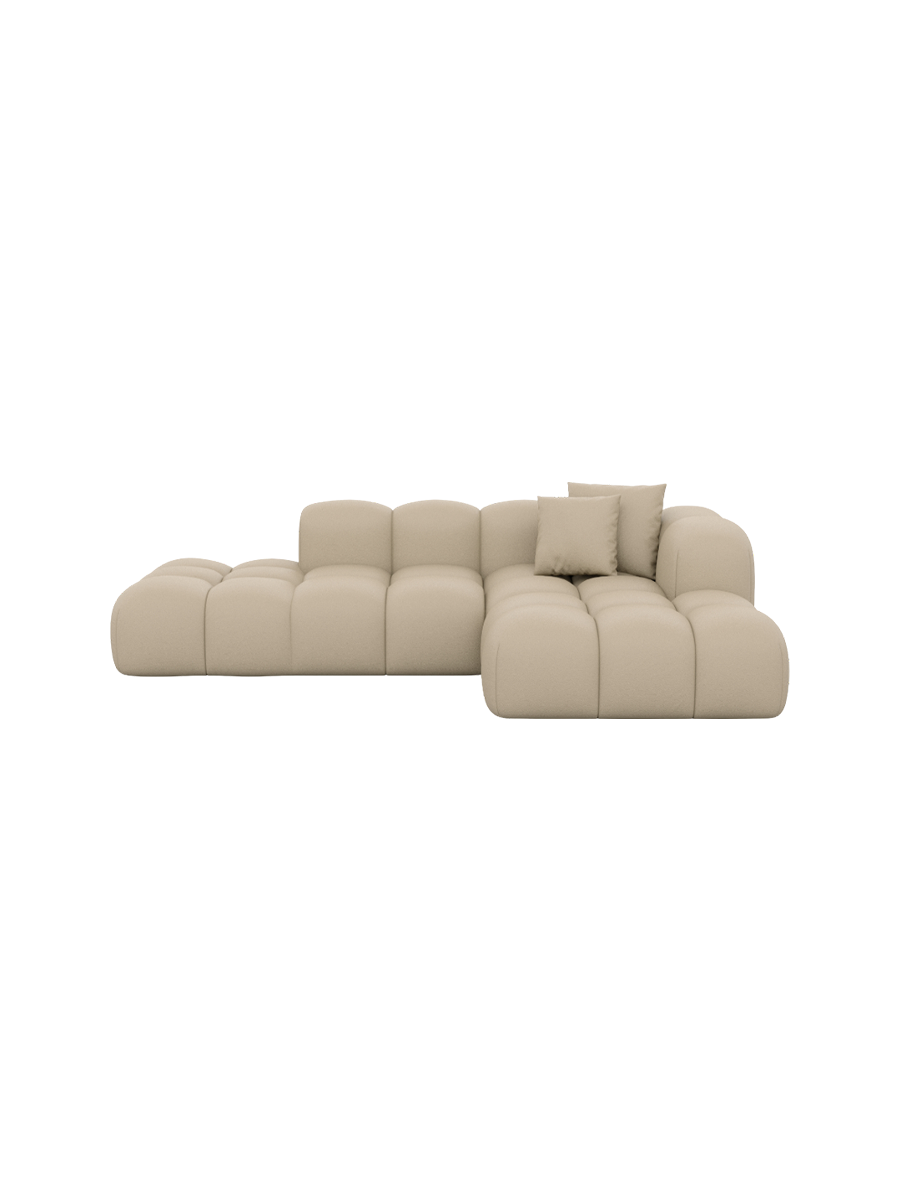 
4-Sitzer Design Echtleder Ecksofa „Alba Lounge“ - Echtleder Beige / Eckteil links