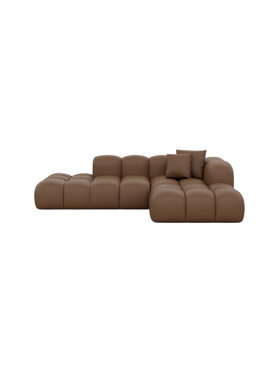 
4-Sitzer Design Echtleder Ecksofa „Alba Lounge“ - Echtleder Beige / Eckteil links