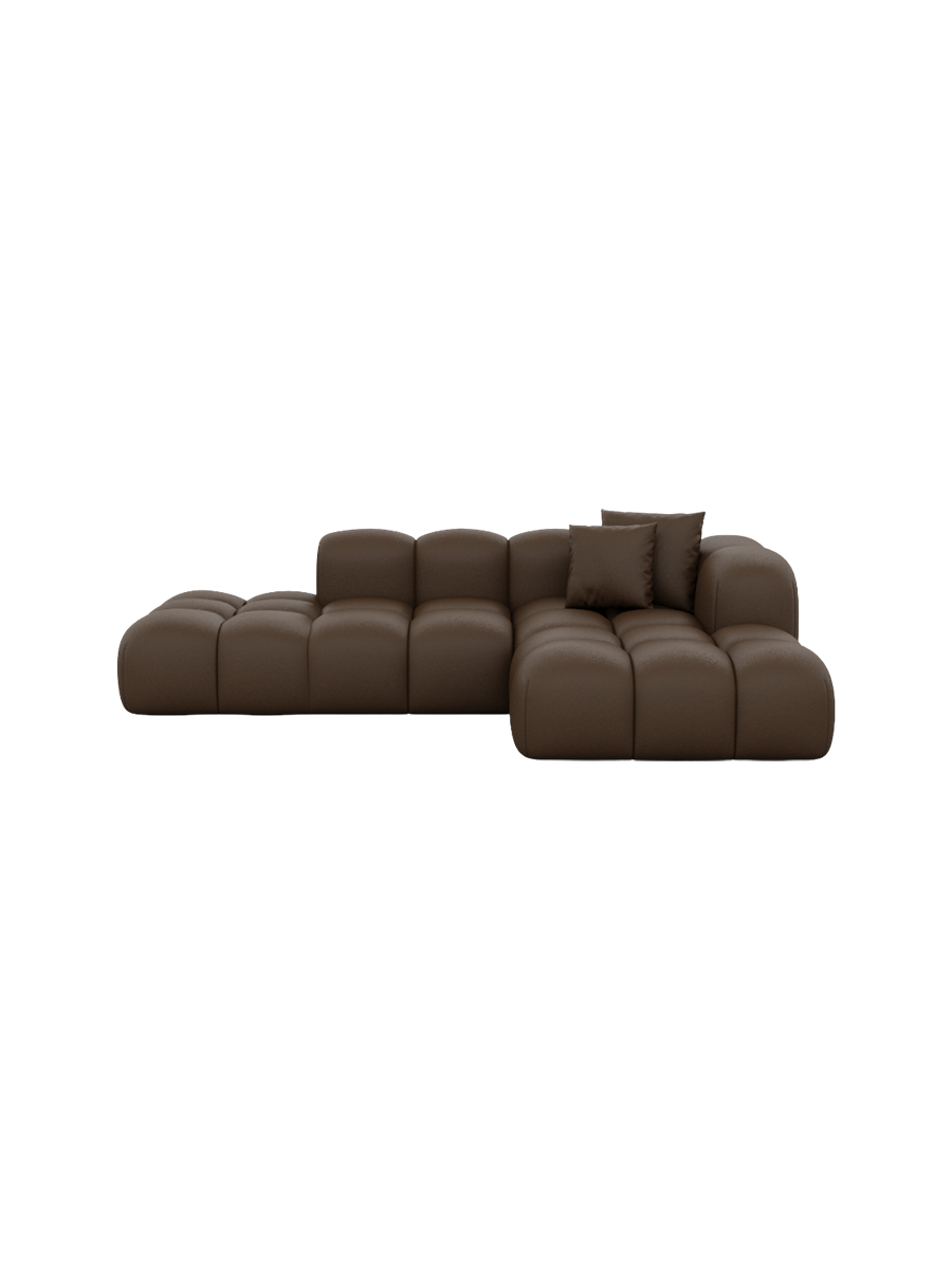 
4-Sitzer Design Echtleder Ecksofa „Alba Lounge“ - Echtleder Beige / Eckteil links