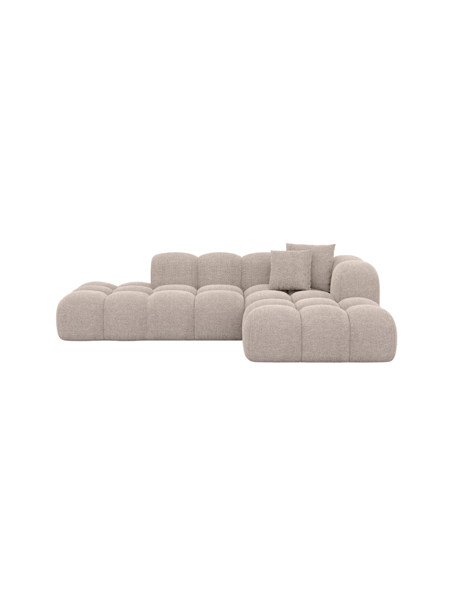 
4-Sitzer Design Ecksofa „Alba Lounge“ mit Strukturstoff-Bezug - Strukturstoff Beige / Eckteil links