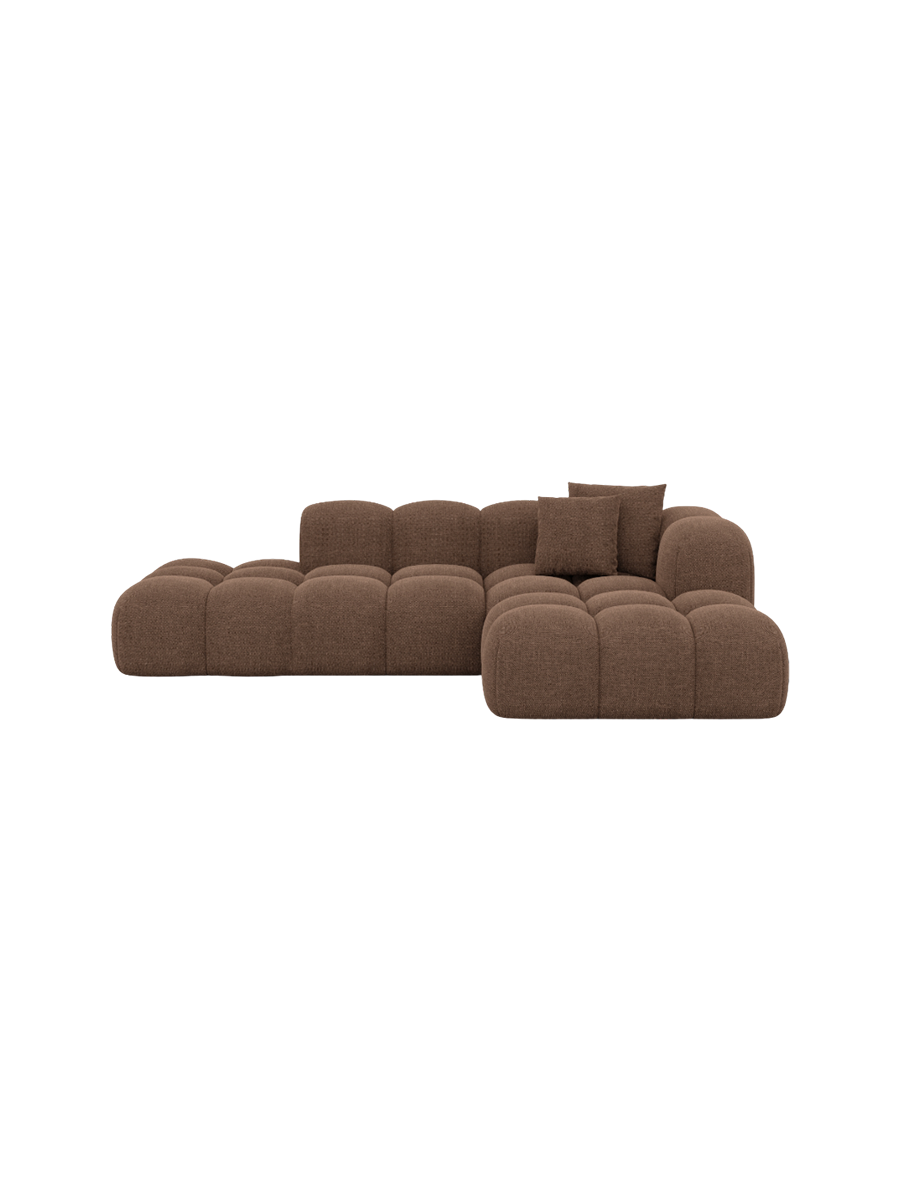 
4-Sitzer Design Ecksofa „Alba Lounge“ mit Strukturstoff-Bezug - Strukturstoff Beige / Eckteil links