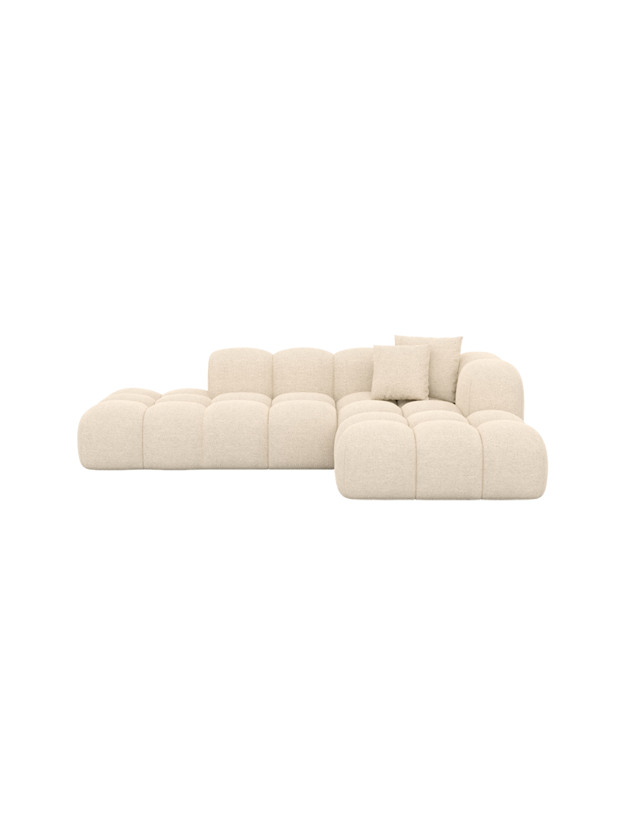 
4-Sitzer Design Ecksofa „Alba Lounge“ mit Strukturstoff-Bezug - Strukturstoff Beige / Eckteil links