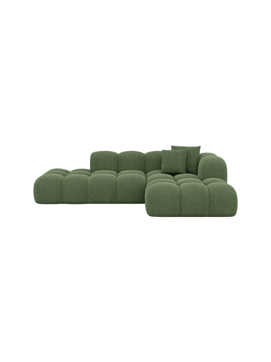 
4-Sitzer Design Ecksofa „Alba Lounge“ mit Strukturstoff-Bezug - Strukturstoff Beige / Eckteil links