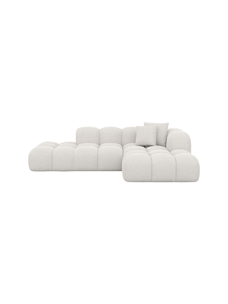 
4-Sitzer Design Ecksofa „Alba Lounge“ mit Strukturstoff-Bezug - Strukturstoff Beige / Eckteil links