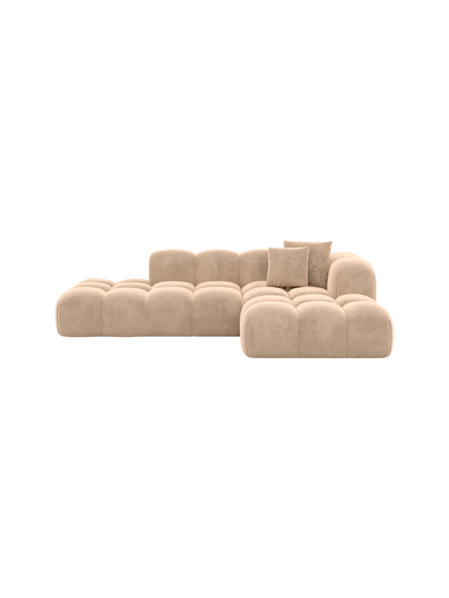 
4-Sitzer Design Ecksofa „Alba Lounge“ mit Samtbezug - Samtbezug Königsblau / Eckteil links