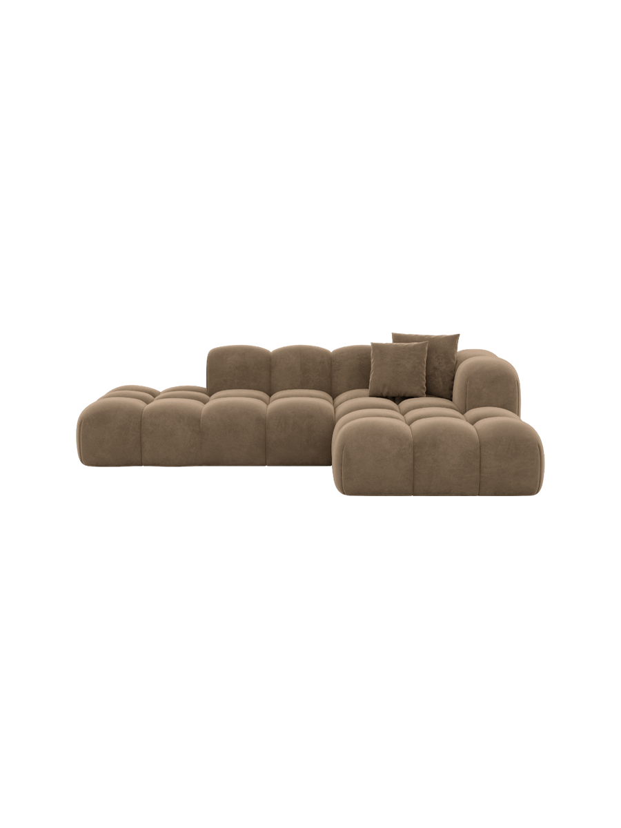
4-Sitzer Design Ecksofa „Alba Lounge“ mit Samtbezug - Samtbezug Königsblau / Eckteil links