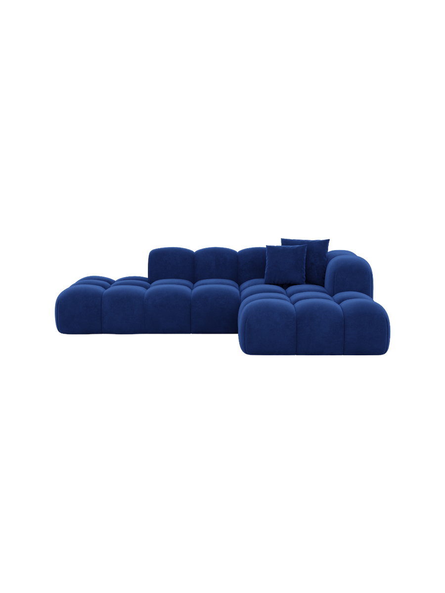 
4-Sitzer Design Ecksofa „Alba Lounge“ mit Samtbezug - Samtbezug Königsblau / Eckteil links