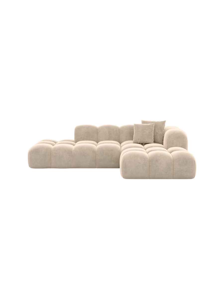 
4-Sitzer Design Ecksofa „Alba Lounge“ mit Samtbezug - Samtbezug Königsblau / Eckteil links