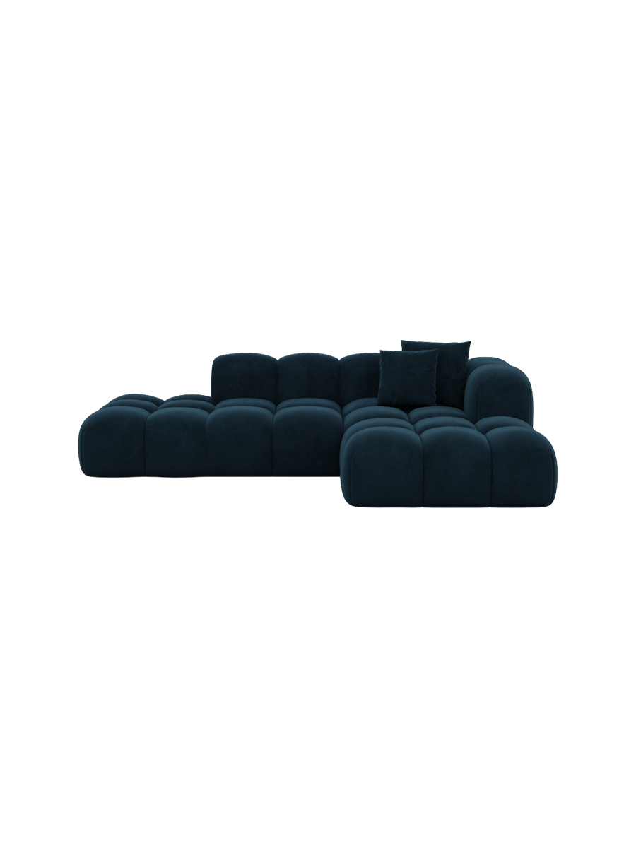 
4-Sitzer Design Ecksofa „Alba Lounge“ mit Samtbezug - Samtbezug Königsblau / Eckteil links