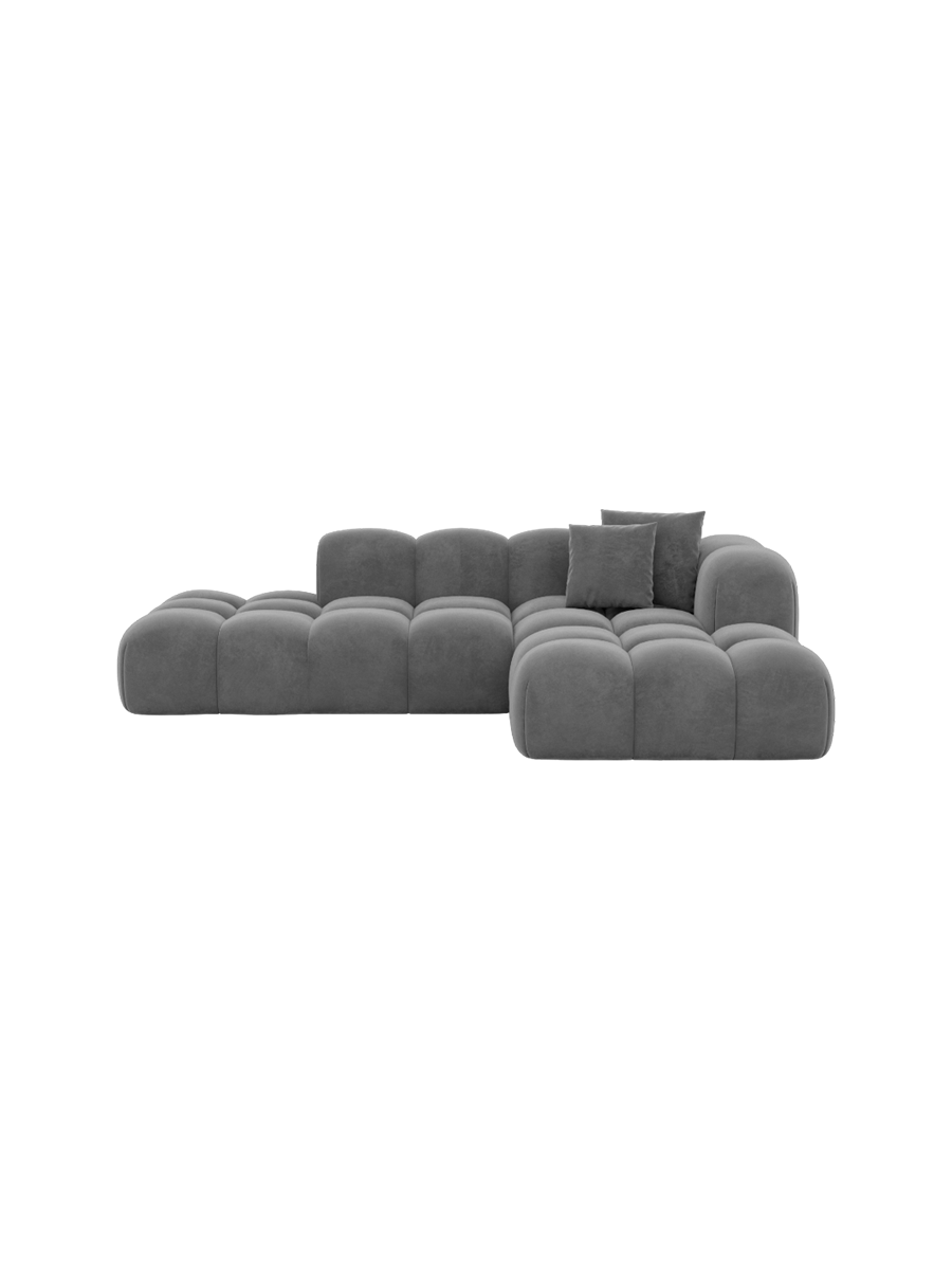 
4-Sitzer Design Ecksofa „Alba Lounge“ mit Samtbezug - Samtbezug Königsblau / Eckteil links