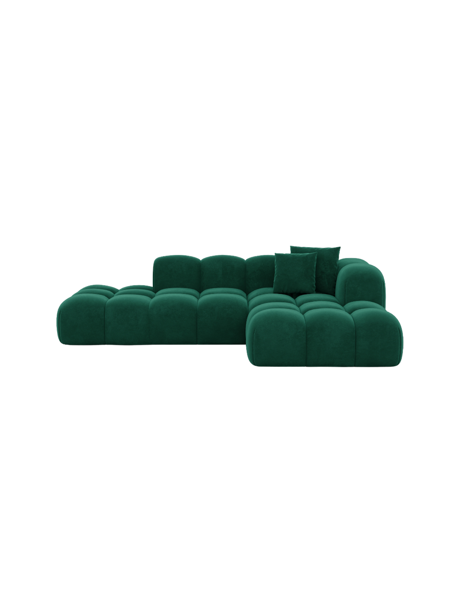 
4-Sitzer Design Ecksofa „Alba Lounge“ mit Samtbezug - Samtbezug Königsblau / Eckteil links