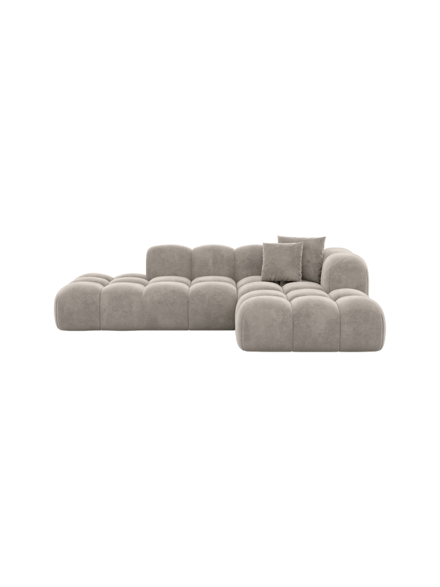 
4-Sitzer Design Ecksofa „Alba Lounge“ mit Samtbezug - Samtbezug Königsblau / Eckteil links