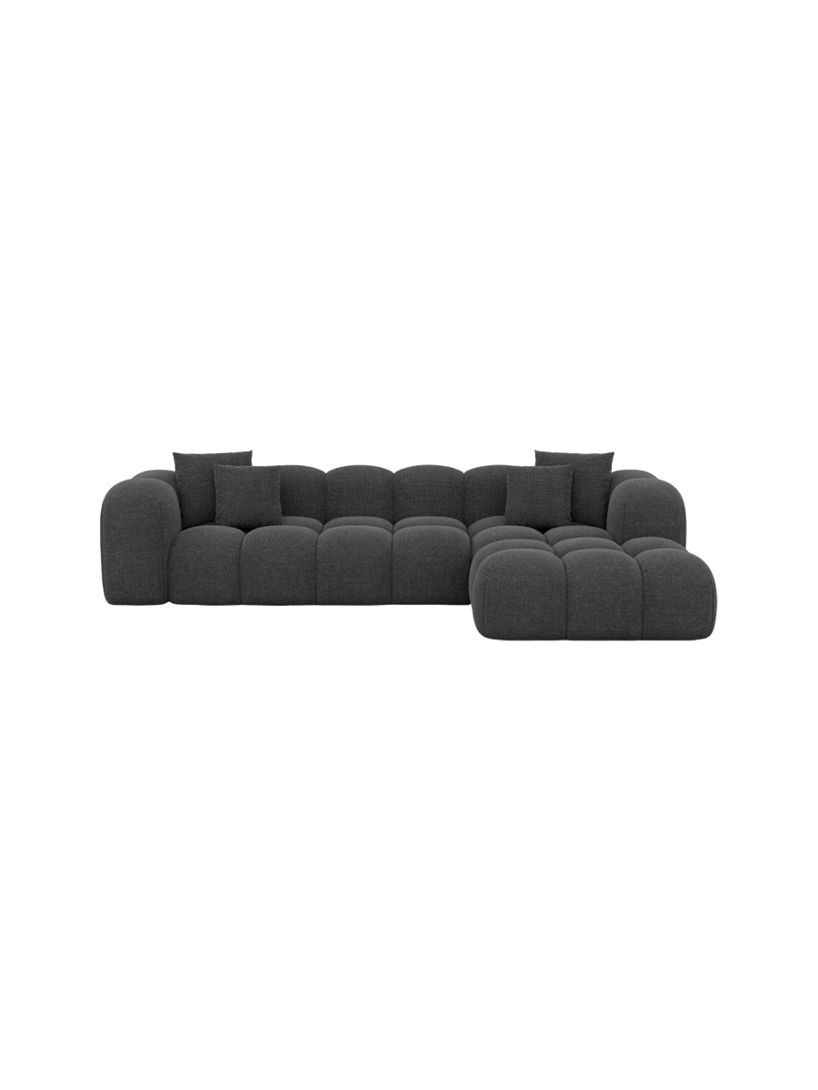 
4-Sitzer Design Ecksofa „Alba“ mit Strukturstoff-Bezug - Strukturstoff Beige / Eckteil links
