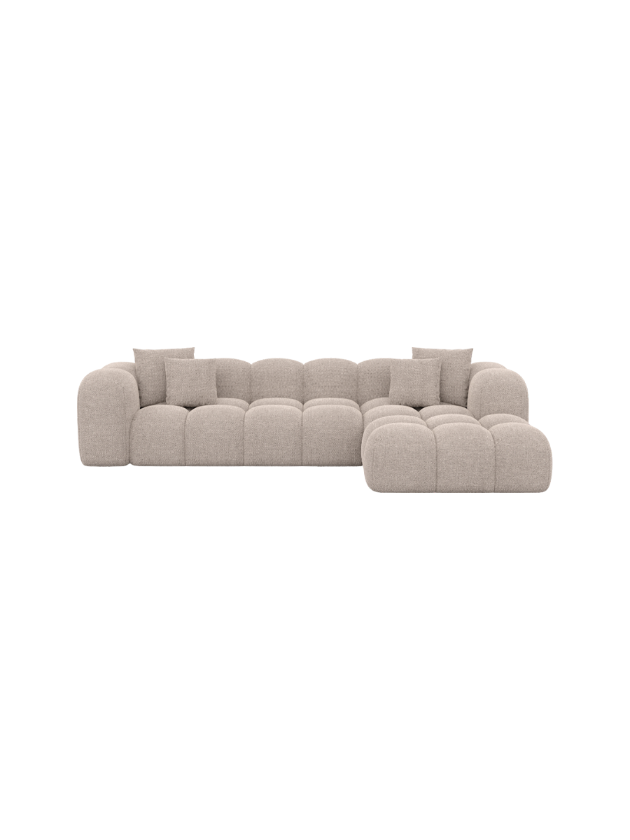 
4-Sitzer Design Ecksofa „Alba“ mit Strukturstoff-Bezug - Strukturstoff Beige / Eckteil links
