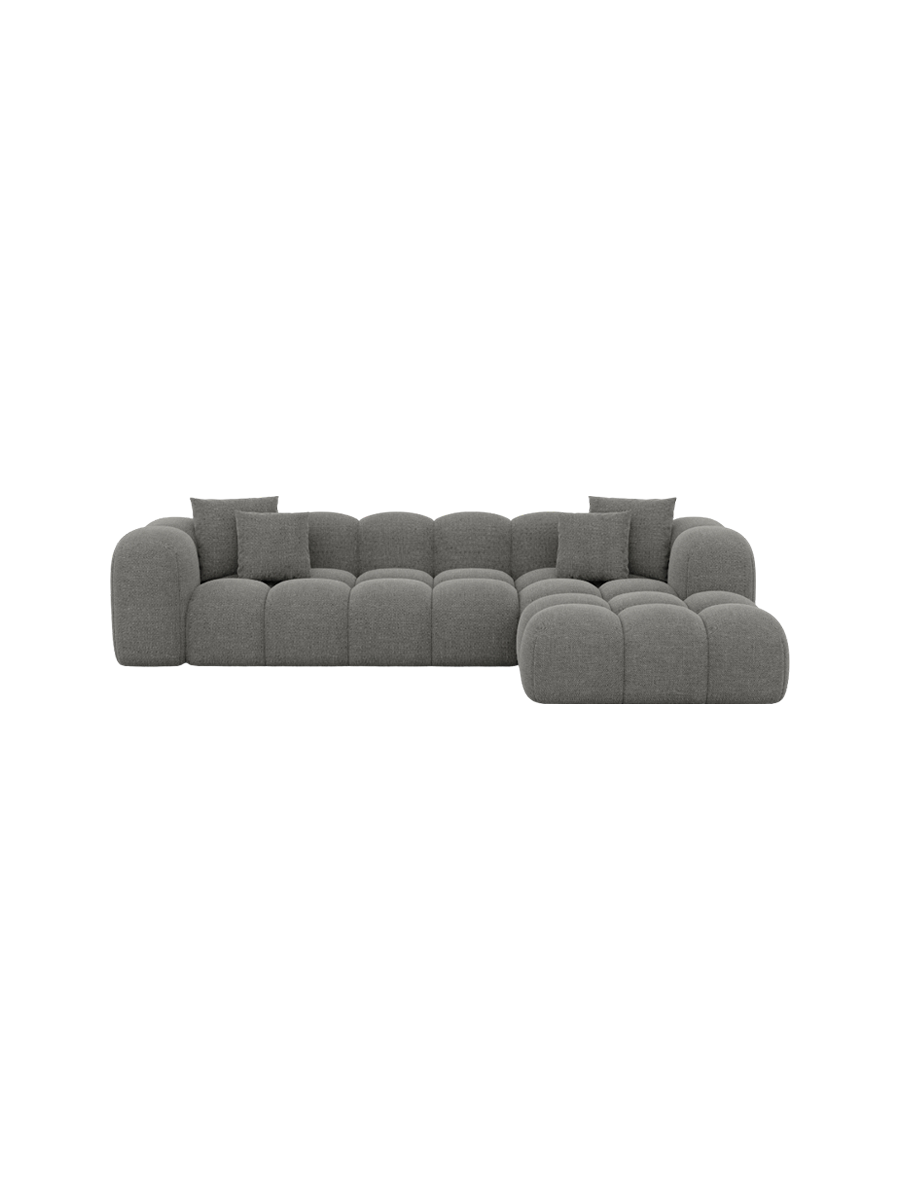
4-Sitzer Design Ecksofa „Alba“ mit Strukturstoff-Bezug - Strukturstoff Beige / Eckteil links