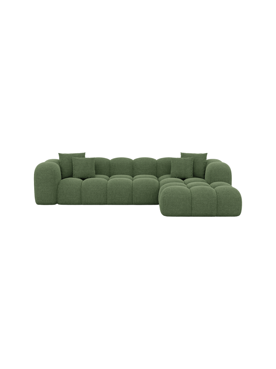 
4-Sitzer Design Ecksofa „Alba“ mit Strukturstoff-Bezug - Strukturstoff Beige / Eckteil links