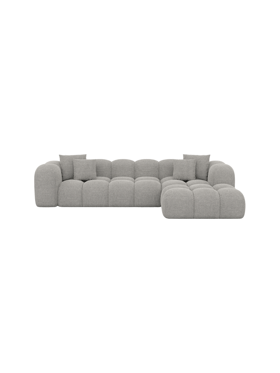 
4-Sitzer Design Ecksofa „Alba“ mit Strukturstoff-Bezug - Strukturstoff Beige / Eckteil links