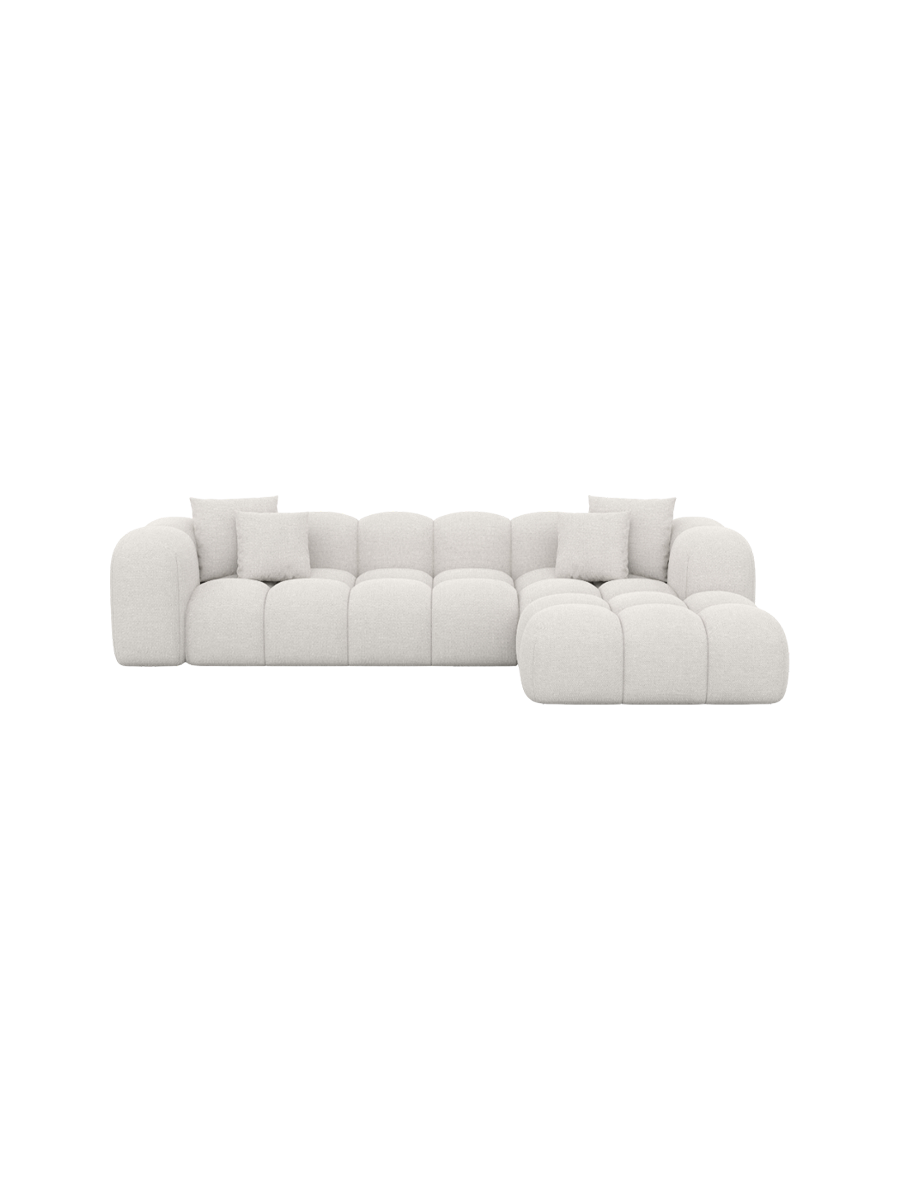 
4-Sitzer Design Ecksofa „Alba“ mit Strukturstoff-Bezug - Strukturstoff Beige / Eckteil links