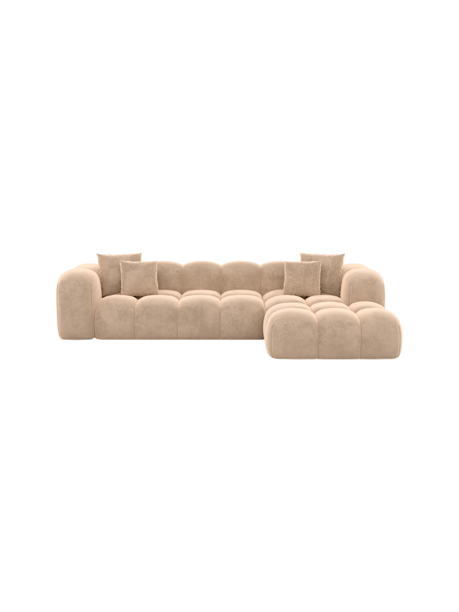 
4-Sitzer Design Ecksofa „Alba“ mit Samtbezug - Samtbezug Königsblau / Eckteil links