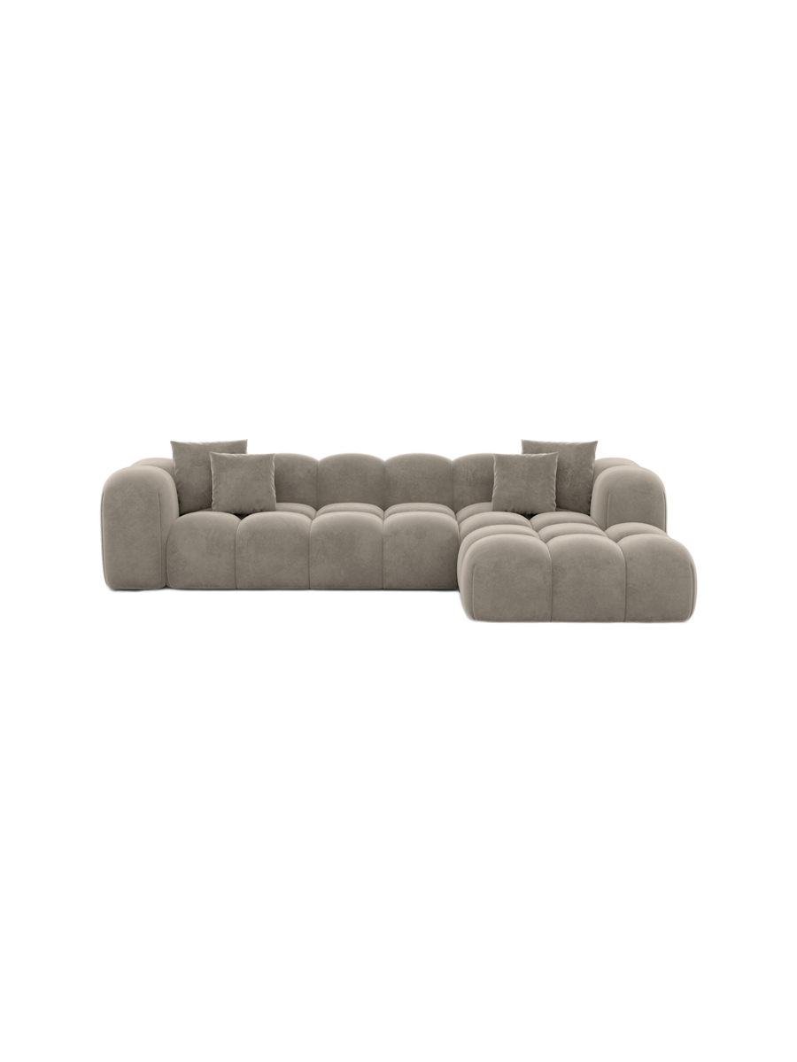 
4-Sitzer Design Ecksofa „Alba“ mit Samtbezug - Samtbezug Königsblau / Eckteil links