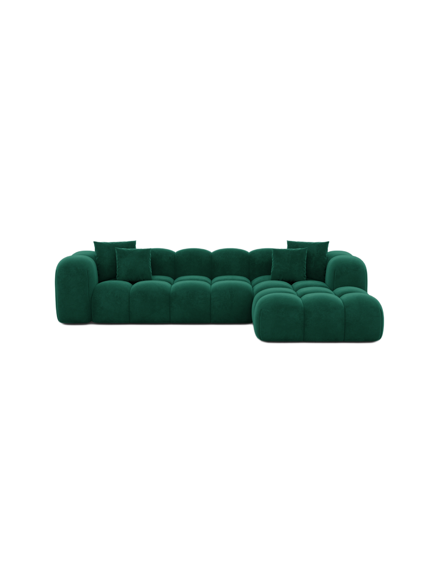 
4-Sitzer Design Ecksofa „Alba“ mit Samtbezug - Samtbezug Königsblau / Eckteil links