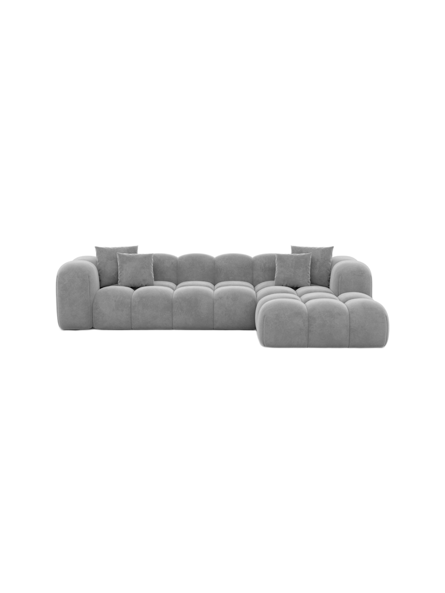 
4-Sitzer Design Ecksofa „Alba“ mit Samtbezug - Samtbezug Königsblau / Eckteil links